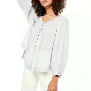 Free People We the Free Cool Meadow Peasant Blouse